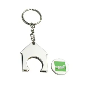 حار بيع مخصص الايبوكسي رمز سلسلة مفاتيح على شكل عملة معدنية المعادن التسوق رمز عربة العملات المفاتيح