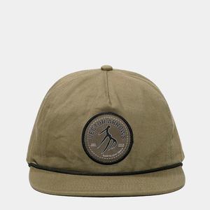 Casquette Snapback à 5 panneaux non structurée en coton tissé avec logo personnalisé OEM, visière plate avec cordon - Product Image 1