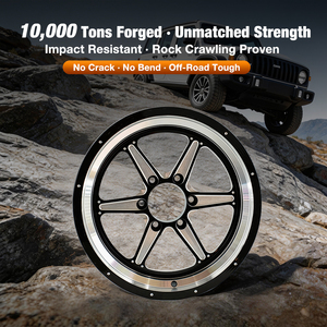 <span class=keywords><strong>ล้อ</strong></span>อัลลอยด์ <span class=keywords><strong>KSR</strong></span> Off-Road สีดำเงาขอบเงินขัดเงา 6 ก้าน ผลิตด้วยวิธีฟอร์จ ขนาด 16 17 18 19 20 21 22 23 24 นิ้ว สำหรับรถ Jeep Cherokee และอื่นๆ - Product Image 3