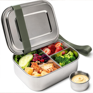 LIHONG Contenitore per Pranzo in Acciaio Inox a 3 Scomparti, 27oz, Ermetico, per Alimenti, Adatto a <span class=keywords><strong>Microonde</strong></span>/Lavastoviglie/Congelatore, per Lavoro - Product Image 1