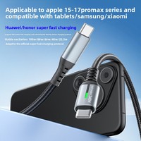 Câble de données USB Type-C tressé en nylon à charge rapide 240W avec voyant lumineux pour iPhone 15/17 et ordinateurs portables Android