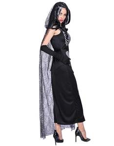 Halloween Skeleton <strong>Ghost</strong> <strong>Costume</strong> Black <strong>Spider</strong> Cape Cape Halloween Cosplay <strong>Costume</strong> - Product Image 3