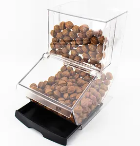 ECOBOX מתקן מזון מפלסטיק תצוגת דגנים קופסת אגוזים מיכל ממתקים פחי אחסון בתפזורת פחי מזון עם מגש