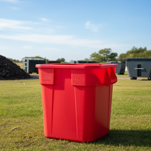 Bidone per Rifiuti Quadrato Brute da 105 Litri, Contenitore Resistente Rosso - Product Image 3