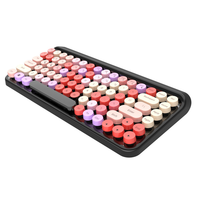 Computer Slim BT3.0 Wireless Keyboard Retro Keyboard Round Keykap 2021 New Trend for Computer Notebook Tablet Pc