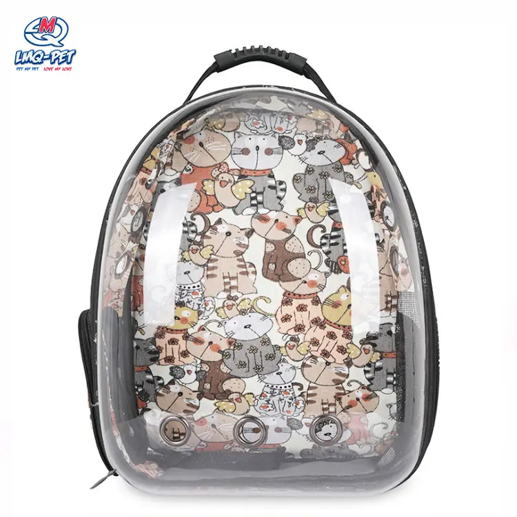 Mochila portátil para mascotas, bolsa para gatos, cápsula espacial transparente, transpirable, para exteriores