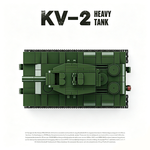 Jouet de construction éducatif en plastique ABS, char lourd <span class=keywords><strong>soviétique</strong></span> KV-2 de la Seconde Guerre mondiale, avec soldats, blocs de construction pour les 14 ans et plus - Product Image 4