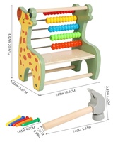Juguete Matemático 2 en 1 con Forma de Ciervo, Cuentas Redondas de Arcoíris, Ábaco y Martillo para Contar, Herramientas de Matemáticas para Niños