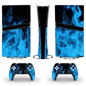 สติ๊กเกอร์ตกแต่ง PS5 Pro - ลายเปลวไฟสีน้ำเงิน สำหรับหุ้มเครื่องเล่นเกมส์ ทนความร้อน - Product Image 1