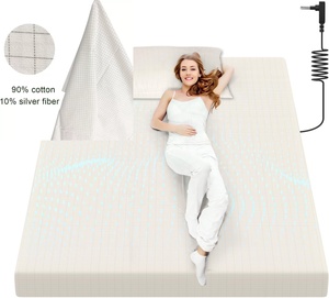 Nâng cấp 10% Bạc sợi tấm nền được trang bị 90% trắng bông hữu cơ nối đất trải giường hình vuông nhỏ với dây nối đất - Product Image 4