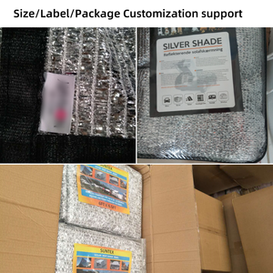 Red de sombra plateada de punto sombreado 95%, <span class=keywords><strong>malla</strong></span> de parasol de papel de aluminio con ojales para cubierta de sombra de perrera para mascotas - Product Image 4