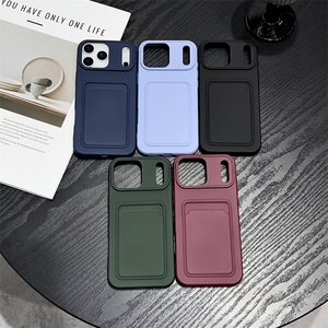 Funda Protectora de TPU Suave a Prueba de Golpes para iPhone 17 Air 16 15 14 13 12 11 Pro Max Plus XS XR, Funda de Silicona Suave con Ranuras para Tarjetas - Product Image 1