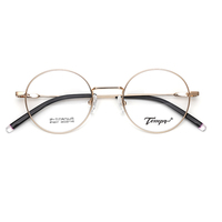 Montura redonda de gafas de titanio, hecha a medida, estilo retro, con 3 colores