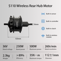 Moteur de moyeu arrière pour vélo électrique Keyde S110 - Moteur de vélo électrique 250W 500W avec commande sans fil