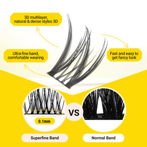 Toptan kabarık Wispy kirpik kümeleri kirpik toptan Segment kirpik şeritler gibi görünüyor uzantıları küme Cils Wimpers - Product Image 3