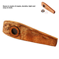 Kazoo Flute Maple Wood Flute Musical Wind Instrument with Diaphragm for Playing Performance