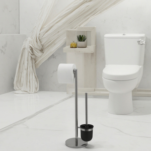 Soporte <span class=keywords><strong>de</strong></span> cepillo <span class=keywords><strong>de</strong></span> baño multifuncional <span class=keywords><strong>de</strong></span> acero inoxidable para baño moderno con <span class=keywords><strong>portarrollos</strong></span> <span class=keywords><strong>de</strong></span> papel - Product Image 2