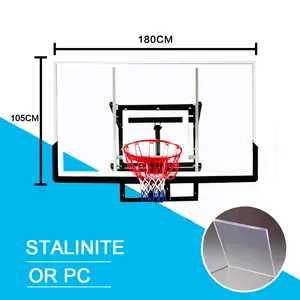 वॉल माउंट हैंड क्रैंक्ड लिफ्टिंग बास्केटबॉल स्टैंड ऊंचाई बैकबोर्ड आकार के साथ समायोज्य 180 सेमी * 105 सेमी