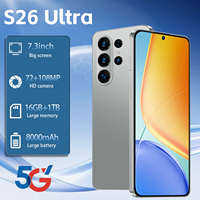 Smartphone S26 Ultra 5G Android 15 Layar LCD HD 7,3 Inci RAM 16GB ROM 1TB Kamera 108MP Baterai 120Hz Deca Core