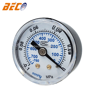 Manomètre à tube Bourdon BECO 1,5 pouce -0,1 MPa -760 mmHg, précision 2,5 %, certifié CE pour <span class=keywords><strong>mini</strong></span>-videur rotatif à aubes pour climatisation - Product Image 2