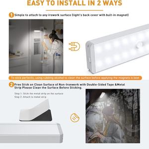 Estación de Carga Inalámbrica, Luces LED para Armario, 30 LED/60 LED, Sensor de Movimiento, Luz Recargable para Gabinete de Cocina y Dormitorio - Product Image 4