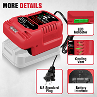Chargeur de batterie Bauer 20V avec protection contre la surchauffe, compatible avec les outils sans fil Bauer 20V