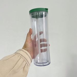 Suitable for Vinyl 20oz Glow in Dark <b>Double</b> <b>Wall</b> Snow Globe Curve Cups Reusable Cup With Straw - Product Image 4