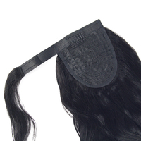 Extensions de cheveux humains vierges 100% Remy, qualité 12A, ondulation naturelle, tissage chinois, queue de cheval enveloppante couleur naturelle qualité 9A et 7A