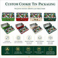 Boîte à biscuits rectangulaire personnalisée avec couvercle 115x85x22mm pour biscuits, cadeaux de boulangerie et vente au détail de fêtes