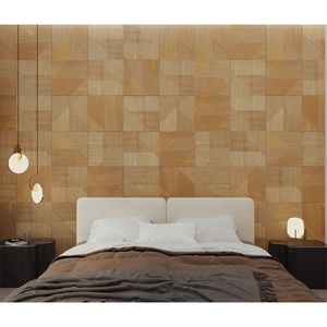 <span class=keywords><strong>MUMU</strong></span> DESIGN Panel de pared de rompecabezas 3D Instalación interior conveniente de paneles de pared de patrón geométrico de madera contrachapada maciza - Product Image 3