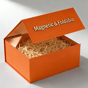 Caja de regalo plegable de cartón rígido con diseño de lujo y logotipo personalizado, grande, magnética, para boda o vino. - Product Image 5
