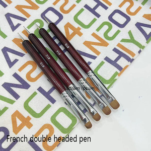 Pinceau à ongles rond français en gel, manche en bois d'acajou, poils en nylon, pour nail art - Product Image 6