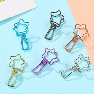 6 pièces/ensemble mignon Mini <span class=keywords><strong>coeur</strong></span> chat fleur étoile évidé conception fil métallique pince à reliure longue queue Clips bureau <span class=keywords><strong>livre</strong></span> papeterie - Product Image 5