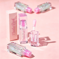 Conteneur carré vide pour huile à lèvres en PETG transparent de 6 ml, applicateur, tubes de gloss à lèvres de luxe avec emballage personnalisé, vente en gros