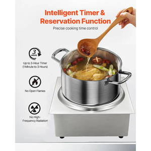 Forma cuadrada construida en diámetro 277mm placa 3500W olla caliente medio puente Cocina de Inducción cóncava eléctrica para restaurante Hotel - Product Image 6