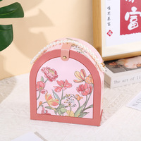 Nouveau design de boîte-cadeau d'invité de mariage de style Ins belle conception de fleur avec poignée de perle sur boîte en carton gaufré en papier kraft