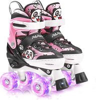 Patins à roulettes ajustables pour enfants, mignons, avec des roues lumineuses en PU 82A, patins à roulettes quad pour les sports de plein air, garçons, filles, enfants