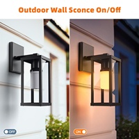 Applique murale LED extérieure étanche 3W à flamme, douille E26, en aluminium, avec 3 modes pour éclairage de porche et de porte d'entrée