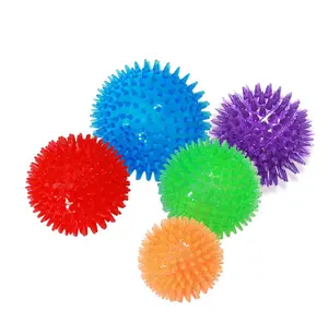 TTT Pet Supplies Spike Squeaky Soft Crinkle Rubber Pet Play Ball Dog Chew Toy