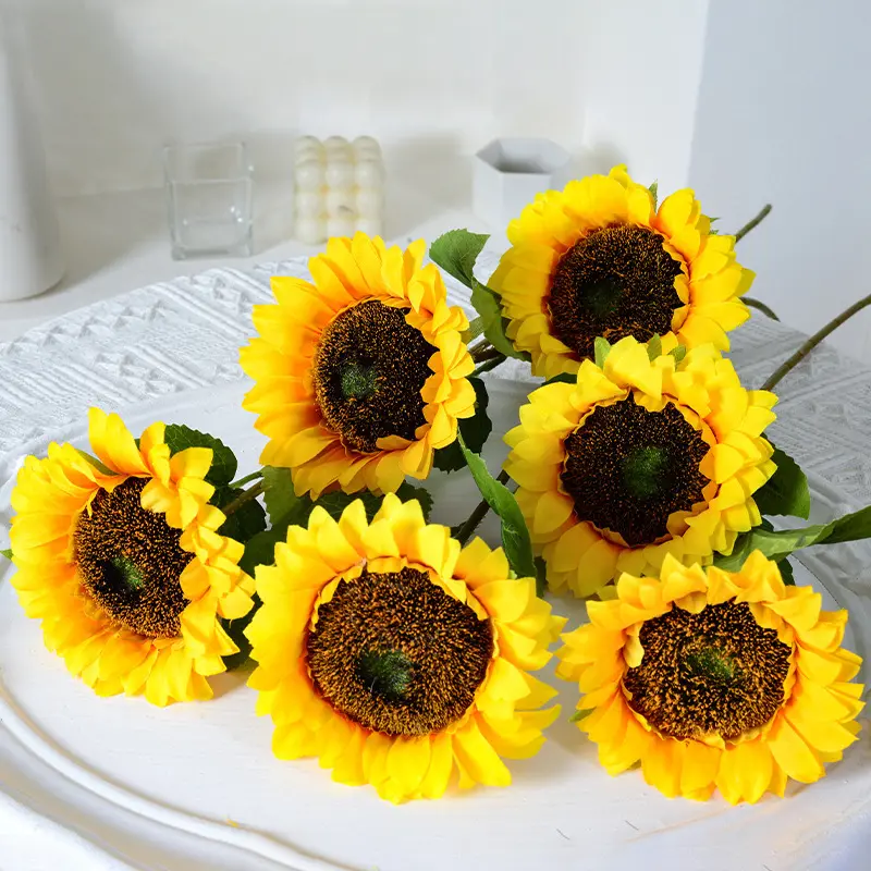 Artificial Sunflower Home Decoration Fake Flower Silk Cloth Flower Picnic Props Simulation Bouquet Artificial Flower