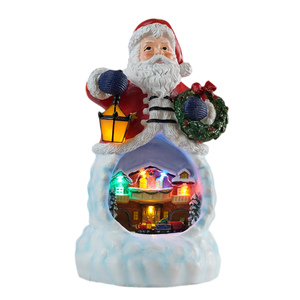 New Arrival <b>Christmas</b> Gift LED Musical Indoor Santa House Music <b>Box</b> Rotating Train Polyresin Material CE Certified Decoration - Product Image 1