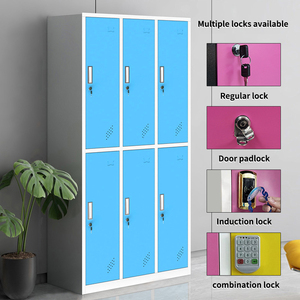 Armadietti di Stoccaggio Personalizzabili <span class=keywords><strong>a</strong></span> 9 Ante con Serratura <span class=keywords><strong>a</strong></span> Chiave in Acciaio Laminato <span class=keywords><strong>a</strong></span> Freddo Verniciato <span class=keywords><strong>a</strong></span> Polvere Resistente - Product Image 4