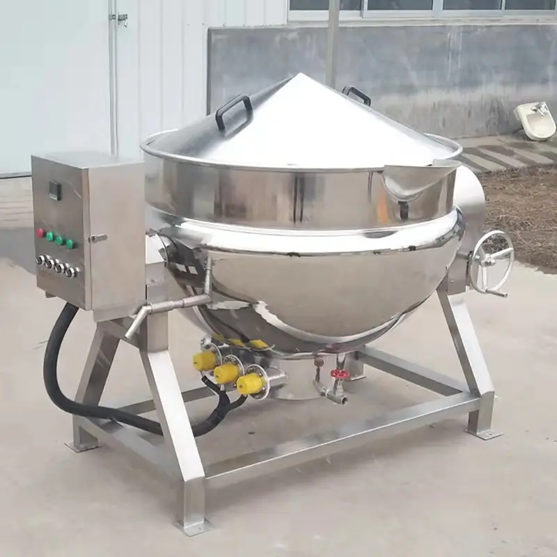 工業用ガス加熱調理鍋、攪拌機/フルーツジャム沸騰機付き蒸気調理鍋
