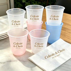 Gobelets en plastique jetables transparents et givrés en PP pour Bubble Tea, Milk Tea, Boba, avec couvercle, personnalisables avec logo de mariage, 12oz, 16oz, 24oz, 380ml, 500ml, 650ml - Product Image 1