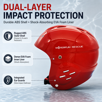Casque de sauvetage aquatique intégral avec protection des oreilles, coque ABS, rembourrage EVA, sangle de menton réglable, kayak, rafting, canoë, 545g