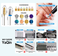Yaqin Nouveau 4mm 5 en 1 Forets À Ongles Professionnel Nail Cleaner Bits Manucure Gel Perceuses Électriques Accessoires Manucure Bit Outil