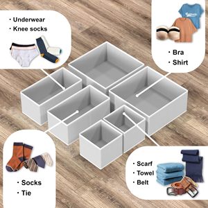 Foldable Cloth <b>Storage</b> Box Closet Dresser <b>Drawer</b> Organizer Fabric Baskets Bins Containers Divide <b>for</b> Clothes Underwear - Product Image 2