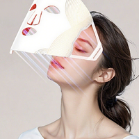 Masque facial LED rechargeable effacé thérapie par la lumière bleue rouge pour l'acné Anti-âge blanchissant appareil de soins de la peau à usage domestique sans fil