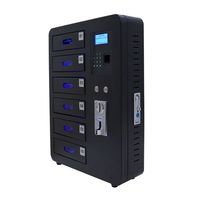Armoire de recharge pour téléphones portables à 6 compartiments, armoire de rangement intelligente à serrure électronique, mini armoire de recharge murale à monnayeur