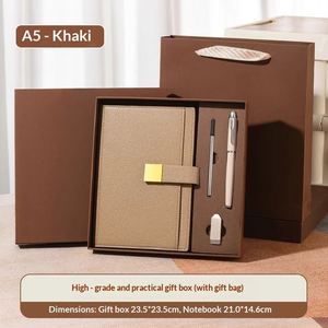Wholesale A5 Leather Journal <b>Diary</b> <b>Notebook</b> Set Customized Logo Color Embossed Printing Exquisite Gift Box Promotional Gift - Product Image 4